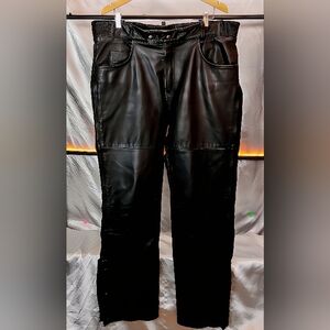 Vintage Xelement Men’s Leather Motorcycle Pants 42 Black Straight Leg Cruiser St